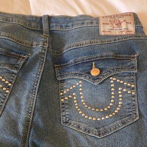 True Religion Women's Denim Jeans with Gold Accents